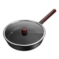 China 11inch Nonstick Aluminum Stir Frying Pan 1.6kg Dishwasher Safe With Glass Lid on sale
