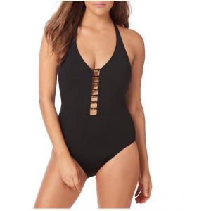 Amoressa by Miraclesuit Meridian Lyra Halter Neck Plunge One Piece Swimsuit