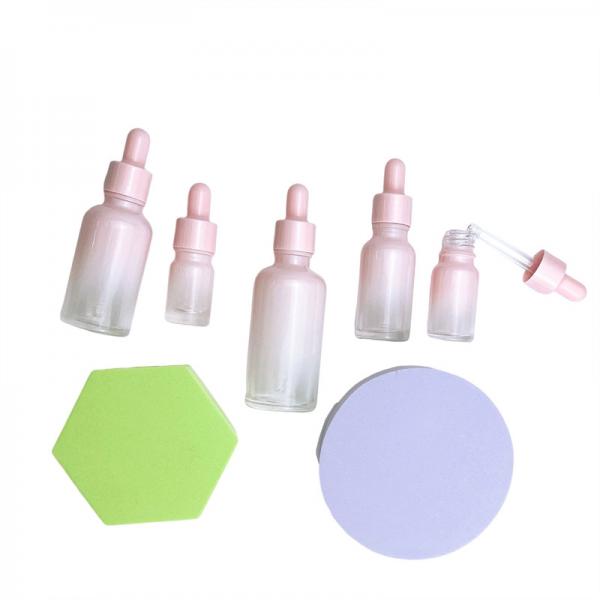 Pink Gradient Color Square Dropper Bottle Serum Luxury Empty 20ml 30ml 50ml