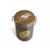 Metal Wire Lid Cookie Tins Empty Matte Black Round Tin Box For Tea / Coffee