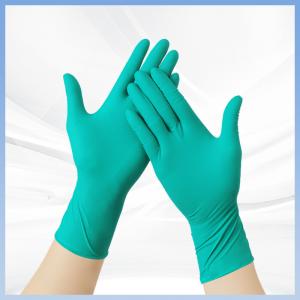 Powder Free Green Disposable Nitrile Gloves Non Irritating And Allergy Free