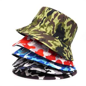 China Fashion Women Men Camouflage Bucket Hat Outdoor Sport hat with full printing pattern supplier