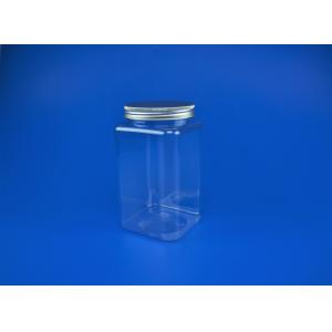China 1111Ml Plastic Jars With Metal Lids Square Shape Food Grade PE Material supplier