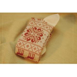 Durable classic vintage style christmas deer patterned design cotton winter thick socks