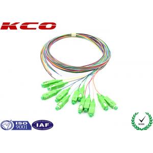 China SC/APC 12 fibers colors multi-fibers single mode monomode optical fiber pigtail 1.5m LSZH supplier