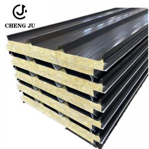 0.3-0.6mm Insulation Polycarbonate Sandwich Panel Rock Wool Prepaint Color Steel Plate