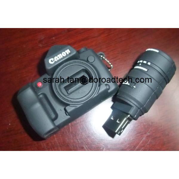 Movimentações dadas forma câmera do flash do PVC USB com logotipo personalizado