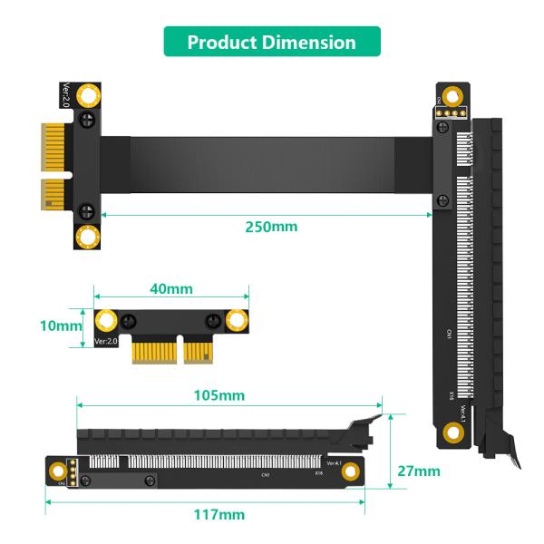 PCI E PCI Express 3.0 câble d'extension Transfert de données 1X à 16X câble d'extension