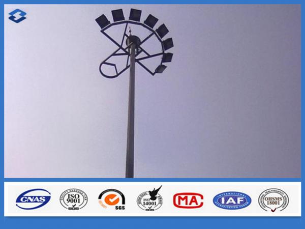 LED Electric Q235B / A283 M steel mast highway light pole , light tower mast