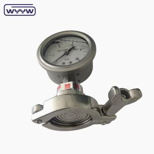 Connect Diaphragm Pressure Gauge Tri Clamp Stainless Steel Pressure Meter