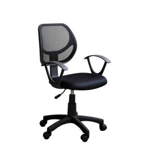 China Black Fabric Ergonomic Home Office Computer Chair With Mesh Back / Wheels wholesale