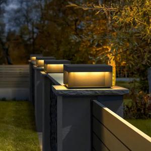 3000K Easy Install Stainless Steel Solar Pillar Light , Columns LED Outdoor Solar Lights