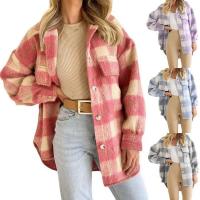 China                  Winter Plaid Jacket Women Overshirt Long Checkered Jacket Woman Female Long Sleeve Winter Shirt Jackets Coats for Women              on sale