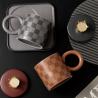 China National Trend Style Checkered Ceramic Cups And Plates With LIDS, Spoons, Large Round Handles, Mugs, Office Coffee Cups, And Home Drinking Cups Custom Ceramic Mugs wholesale