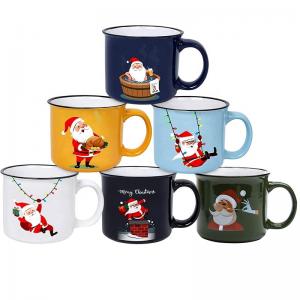 China 14oz Ceramic Christmas coffee mug, Stoneware Coffee Mug with Santa Design Best Gift for Festival supplier