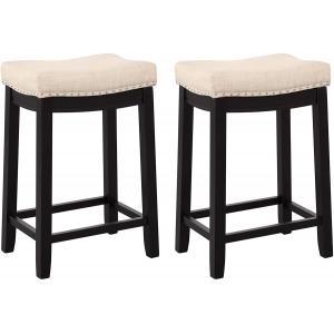 China Nailhead Studs Padded Counter Stools For Kitchen Dining Room Coffee Bar Pub supplier