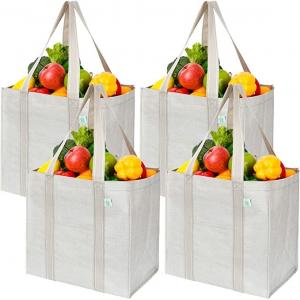 Heavy Duty Canvas Shopping Bag With Pockets Zip Codycross Grocery Eco Friendly