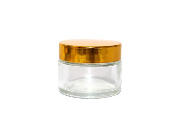 30ML スクロールキャップ付き透明ガラスクリーム容器 メイク容器