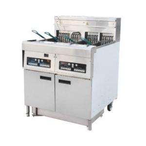 China Stainless Steel Two-Cylinder Four Basket Deep  Fryer With Cabinet / Commercia Electric Kitchen Equipments supplier