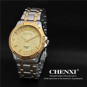 Gold Case Silver Tone Color Big Watch for Man Western Men's Watches Stainless Steel Strap