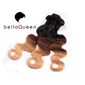 Indian Virgin Ombre Remy Hair Extensions , Body Wave Human Hair Weave