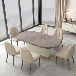 China Italian Luxury 12mm Deluxe Rock Board Dining Table Scratch Resistant supplier