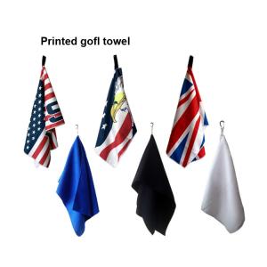 China Embroidered White Microfiber Golf Towel Bulk Custom and customized logo supplier