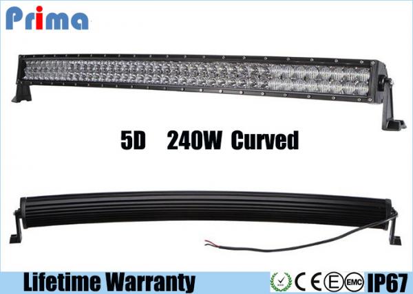 5D 240W 42 Inch Curved LED Light Bar For Excavator / 4 x 4 Off Road SUV Boat