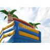 8*4m Rainbow Palm Tree Kids Water Slide With Cartoon Printing For Rent /