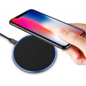 ABS+Aluminum Super Slim QI Certified Fast Charging Portable Wireless Charger 10W/7.5W/5W