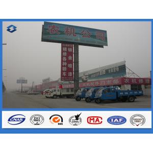 Ladder Attached Ad Promotion Billboard galvanized steel pole , Ground mounted road sign post