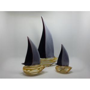 China Glass sculpture, Glass sailboat, glass decoration supplier