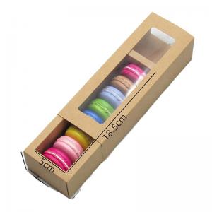 China Cookie Pie Macaron Selection Box Kraft Paper long With Window supplier