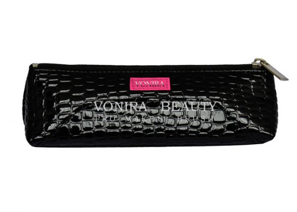 Women Crocodile Leather Clutch Handbag Makeup Brush Jewelry Bag Travel Storage