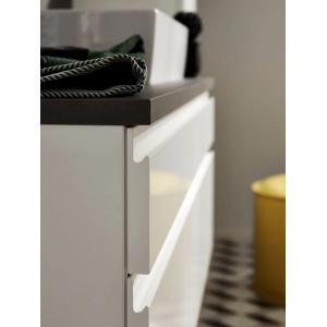 Customized White Lacquer Bathroom Vanity Modern Floating Storage Cabinet