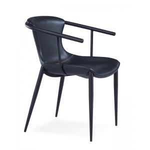 China Modern Metal Wood 51x60x80cm Black Painted Dining Chairs supplier
