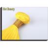 Customized Yellow Silk Straight 100% Human Hair Extensions Long Lasting Cuticle