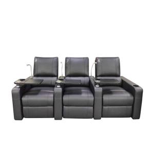 China Electric Power Recliner Lounger Chair Faux Leather Upholstery With Extended Reading Light supplier