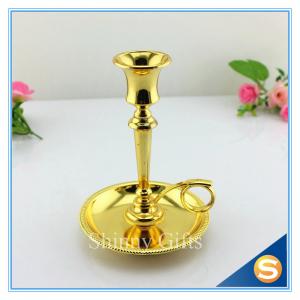 China Shinny Gifts Factory Gold Plating Metal Candle holder Church Brass Candle Holder Metal Holders for Candle supplier