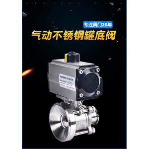 China Pneumatic Actuated  Sanitary Tank Bottom Ball Valve With Tri-Clamp Ends, Pneumatic Type supplier