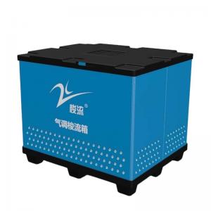 China 100L Blue PP Corrugated Pallet Box Foldable Coaming Container Bins supplier