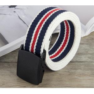 Outdoor Leisure 110cm Plastic Buckle Nylon Belt 3.8cm Wide White Cotton Belt