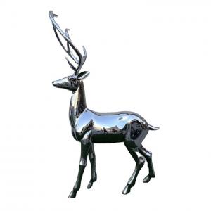 Stainless Steel Deer Sculpture Multiple Shapes Garden Animal Statues
