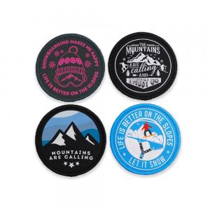 China Skiing Embroidered Sports Patches Woven Yarn Thread Fabric For Jacket supplier