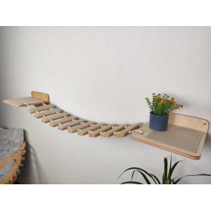 Pine Wood Cat Bridge Shelf On Wall DIY Modern Pet Furniture