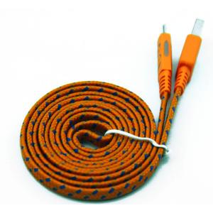 China Flat Micro USB2.0 Data Cable with Panda Glowing & Fabric Mesh wholesale