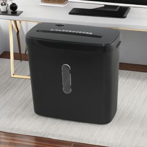 Efficient 6 Sheet Cross Cut Shredder Machine Black Color Customizable