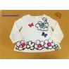 Big Floral Print Children T Shirt Butterfly Applique Embroidery Long Sleeve 100%