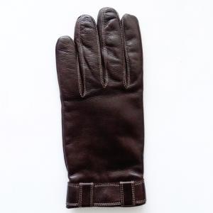 Customized Elastic Cuff Mens Wool Lined Leather Gloves Sheepskin Men Leather Gloves