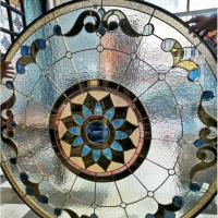 China Islam Dome Triple Glazing Tempered Stained Glass For Mosque Handmade Decorative Dome Skylight on sale